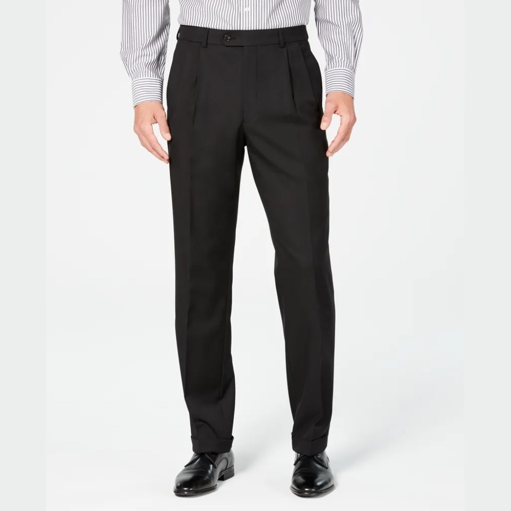 Ralph Lauren Men's Classic-Fit Ultraflex Stretch Pleated Dress Pants 33x26 Crop